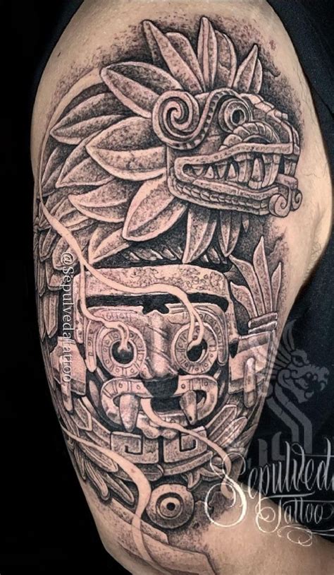 quetzalcoatl tatto|aztec god of death tattoo.